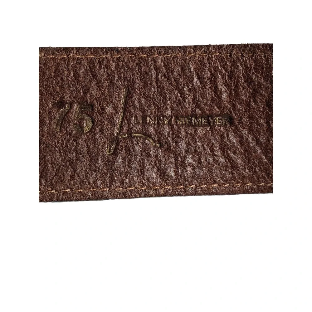 Lenny Niemeyer Minimalist‎ Quiet Luxury Double Strap Leather Belt 28 Tan STAINED